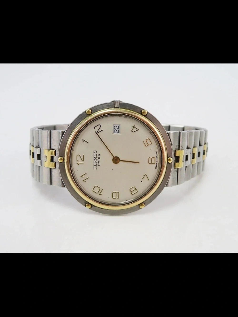 Hermes Two-Tone Stainless Steel and Gold Casual Watch